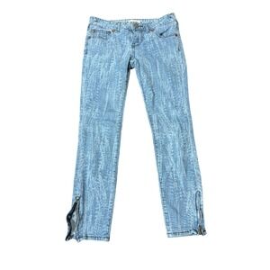 Free People Light Blue Acid Wash Ankle Jeans